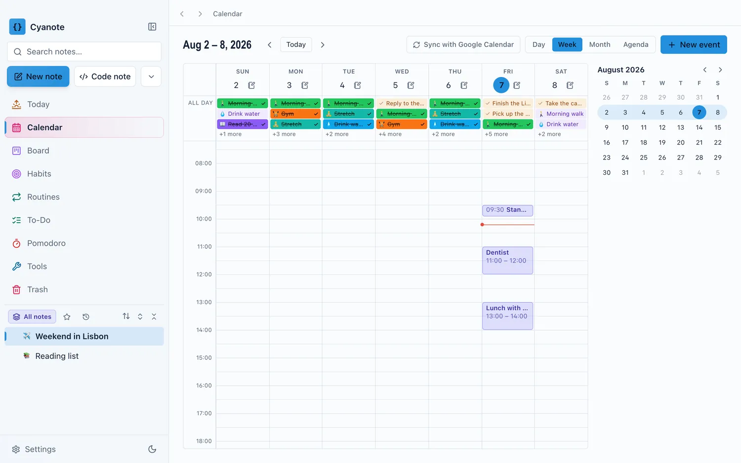 Every supplier deadline and every payment date in the calendar, with a reminder well ahead